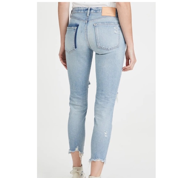 Moussy Vintage Altawoods Cropped Distressed Tapered Jeans - Picture 3 of 11